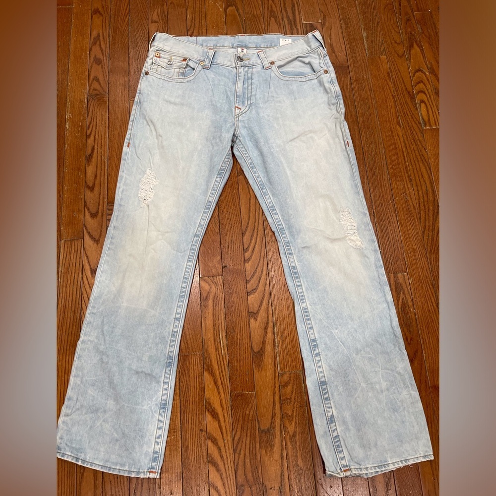 True Religion Light Blue Straight Leg Jeans
